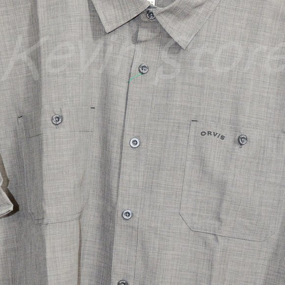 NWT Orvis Men’s Short Sleeve Woven tech shirt Gray‎ - Picture 3 of 8